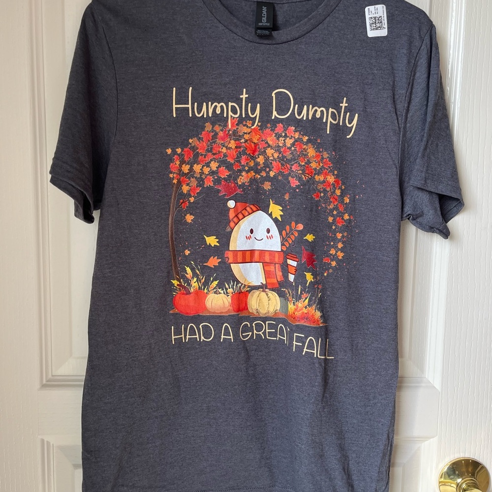 NWT Amazon Gray Humpty Dumpty Had a Great Fall Short Sleeve Tee